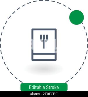 Foodie-Vektor-Symbol editierbare Konturumrisssymbole für Web und Mobil Stock Vektor