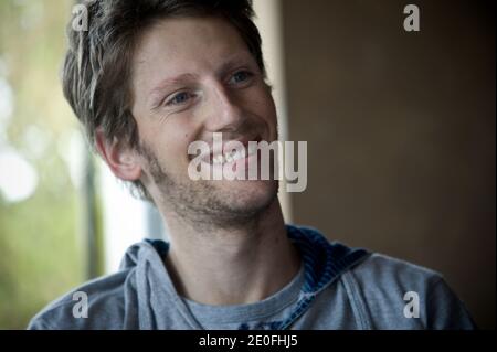 Romain Grosjean, französischer Fahrer im Formel-1-Team Lotus-Renault am 29. August 2011 in Paris, Frankreich. Foto von Nicolas Messyasz/ABACAPRESS.COM Stockfoto