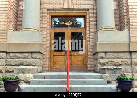 Cody, Wyoming, USA - 20. August 2012: Der Haupteingang zum Park County Courthouse Stockfoto