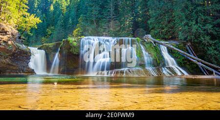 Lower Lewis Falls im Gifford Pinchot National Forest, Washington Stockfoto