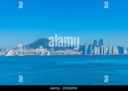 Panorama von Busan von Igidae, Republik Korea Stockfoto