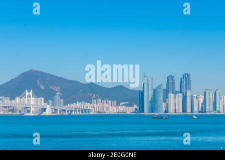 Panorama von Busan von Igidae, Republik Korea Stockfoto