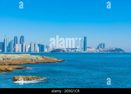 Panorama von Busan von Igidae, Republik Korea Stockfoto