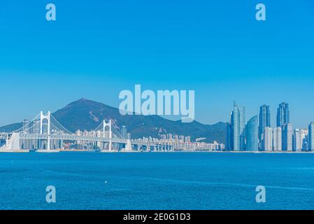 Panorama von Busan von Igidae, Republik Korea Stockfoto