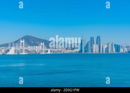 Panorama von Busan von Igidae, Republik Korea Stockfoto