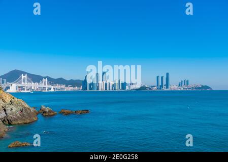 Panorama von Busan von Igidae, Republik Korea Stockfoto