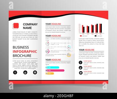 Infografik-Vorlage für dreifache Broschüren für Unternehmen Stock Vektor