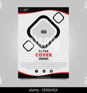 Schwarz und rot Flyer Cover Design Stock Vektor