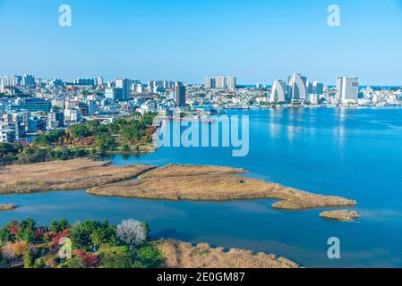 Stadtbild von Sokcho hinter Cheongchoho See, Republik Korea Stockfoto