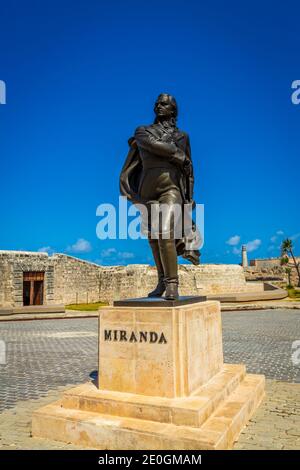 Statue von Francisco de Miranda, gelegen auf dem Malecón in Havanna, Kuba Stockfoto