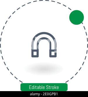 Magnet Vektor Symbol editierbare Konturumrisssymbole für Web und Mobil Stock Vektor