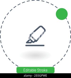 Textmarker Vektorsymbol editierbare Konturumrisssymbole für Web und Mobil Stock Vektor