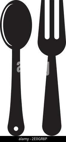 Besteck Vektor Symbol Illustration Zeichen Besteck und Küche Set Symbol Designvorlage Stock Vektor