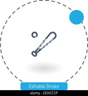 Baseball-Vektor-Symbol editierbare Konturumrisssymbole für Web und Mobil Stock Vektor