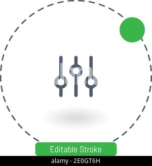 Equalizer-Vektorsymbol bearbeitbare Konturumrisssymbole für Web und Mobil Stock Vektor