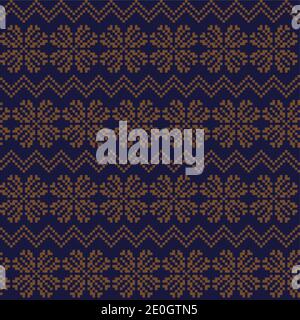Braun Weihnachten Schneeflocke Messe Insel Muster Hintergrund geeignet für Mode-Textilien, Strickwaren und Grafiken Stockfoto
