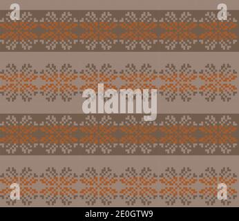 Braun Weihnachten Schneeflocke Messe Insel Muster Hintergrund geeignet für Mode-Textilien, Strickwaren und Grafiken Stockfoto