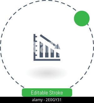 Absteigende Balken Grafik Vektor-Symbol editierbare Konturumrisssymbole für Web und Mobil Stock Vektor