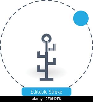 Hängende Vektorsymbole bearbeitbare Konturumrisssymbole für Web und Mobil Stock Vektor