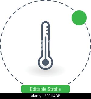 Merkur Thermometer Gradvektorsymbol editierbare Konturumrisssymbole für Web und Mobil Stock Vektor