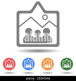 Familienbild in Fotorahmen Vektorsymbol Stock Vektor