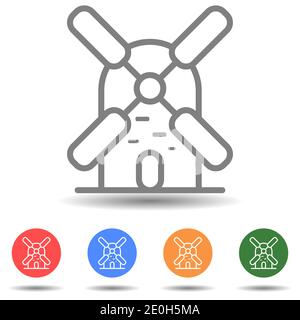 Vektorsymbol für Farm Windmühle isoliert Stock Vektor