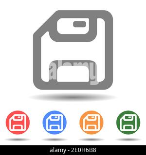 Symbol „Speichern“, Diskettenvektor isoliert Stock Vektor