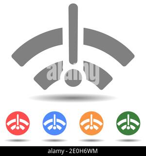 WiFi-Zeichen mit Ausrufezeichen, WiFi-Netzwerk ist nicht verfügbar Vektor Stock Vektor