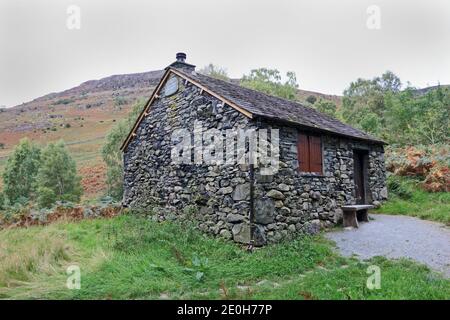 Bark House Bothy Hut an der Ashness Bridge, Keswick Stockfoto