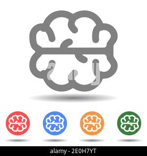 Human Brain Vektor-Symbol in einfachen Stil Stock Vektor