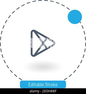 Play Store Vector Icon editierbare Konturumrisssymbole für Web Und mobil Stock Vektor