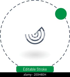 Radarvektorsymbol bearbeitbare Konturumrisssymbole für Web und Mobil Stock Vektor