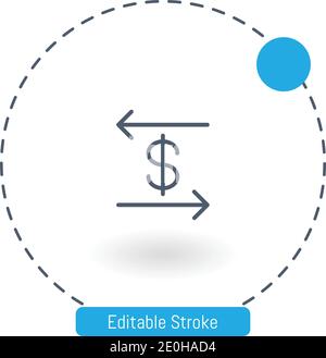 Geldwechsel Vektor-Symbol editierbare Kontur Kontur Symbole für Web Und mobil Stock Vektor