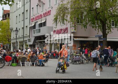 Cafe Münchner Freiheit, Schwabing, München, Bayern, Deutschland Stockfoto