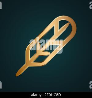 Stiftschiebersymbol. Gold Metall mit dunklem Hintergrund Stock Vektor