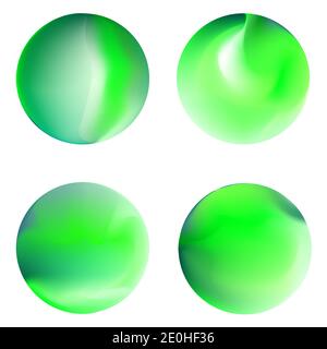 Satz runder Vektorgradient. Mehrfarbige Kugel. Moderne abstrakte Hintergrundtextur. Vorlage für Design. Isolierte Objekte. Vektor Stock Vektor