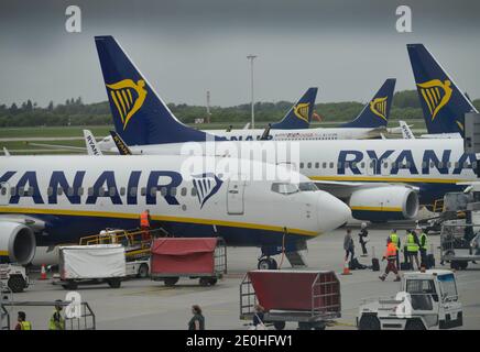 Ryan Air Stansted Airport, London, England, Grossbritannien Stockfoto