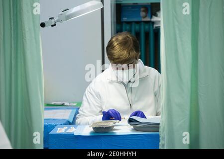 Rom, Italien. Januar 2021. Die ersten Personen geimpften 2021 im Santo Spirito Krankenhaus in Rom (Foto: Matteo Nardone/Pacific Press) Quelle: Pacific Press Media Production Corp./Alamy Live News Stockfoto