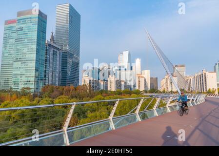 SEOUL, KOREA, 10. NOVEMBER 2019: Brücke zur Insel Yeouido in Seoul, Republik Korea Stockfoto