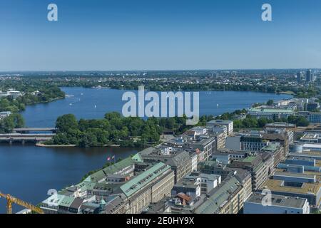 Binnenalster und Außenalster, Hamburg, Deutschland Stockfoto