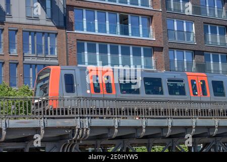 S-Bahn, Baumwall, Hamburg, Deutschland Stockfoto