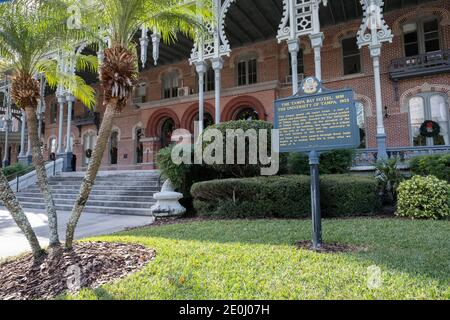 Tampa Bay Hotel, Tampa, Florida Plakette Stockfoto