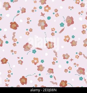 Kirschblüten nahtloses Vektor-Muster Stock Vektor