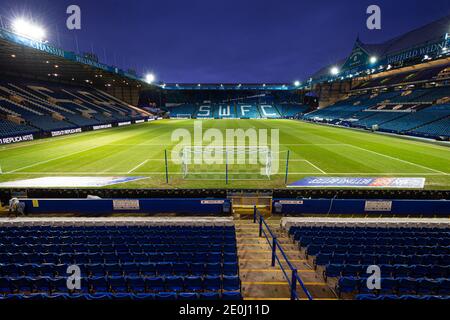 Sheffield, Großbritannien. Januar 2021. Hillsborough, Sheffield vor dem Sky Bet Championship Matchbetween Sheffield Wednesday and Derby County Picture von Matt Wilkinson/Focus Images/Sipa USA 01/01/2021 Credit: SIPA USA/Alamy Live News Stockfoto