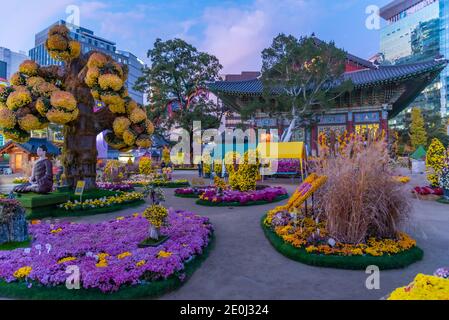 SEOUL, KOREA, 9. NOVEMBER 2019: Morgenansicht des Jogyesa-Tempels in Seoul, Republik Korea Stockfoto