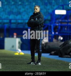 Sheffield, Großbritannien. Januar 2021. Sheffield Mittwoch Hausmeister Manager Neil Thompson während der Sky Bet Championship Spiel in Hillsborough, Sheffield Bild von Matt Wilkinson/Focus Images/Sipa USA 01/01/2021 Kredit: SIPA USA/Alamy Live News Stockfoto