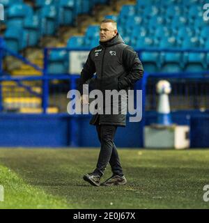 Sheffield, Großbritannien. Januar 2021. Derby County Interim Manager Wayne Rooney während des Sky Bet Championship Spiels in Hillsborough, Sheffield Bild von Matt Wilkinson/Focus Images/Sipa USA 01/01/2021 Kredit: SIPA USA/Alamy Live News Stockfoto