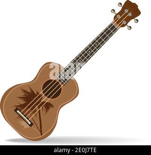 Vektor-Illustration von hawaiian Gitarre Ukulele isoliert auf weißem Hintergrund. Stock Vektor