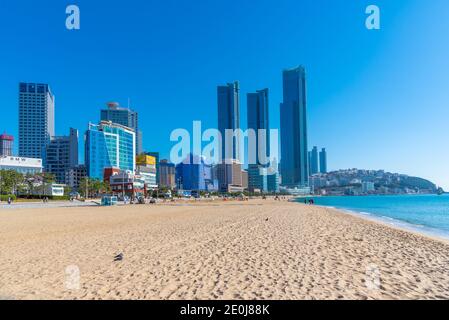 BUSAN, KOREA, 30. OKTOBER 2019: Haeundae Beach in Busan, republik Korea Stockfoto