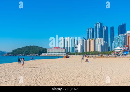 BUSAN, KOREA, 30. OKTOBER 2019: Haeundae Beach in Busan, republik Korea Stockfoto